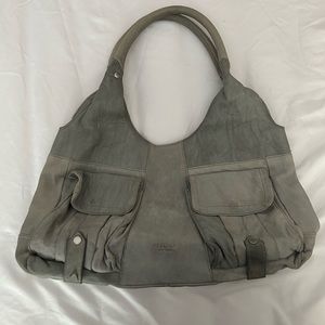 Perlina light grey slouchy bag
